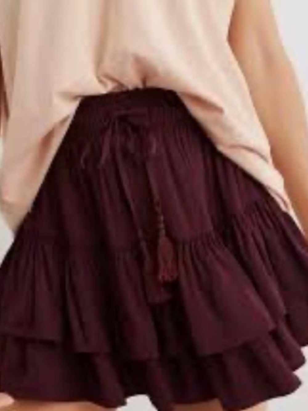 NEW Aerie Sweet N’ Silky Satin Burgundy Mini Skirt S